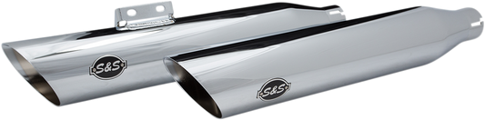 S&S Chrome Race Dual Slash Cut Sip on Mufflers for 2018-2022 Harley Softail