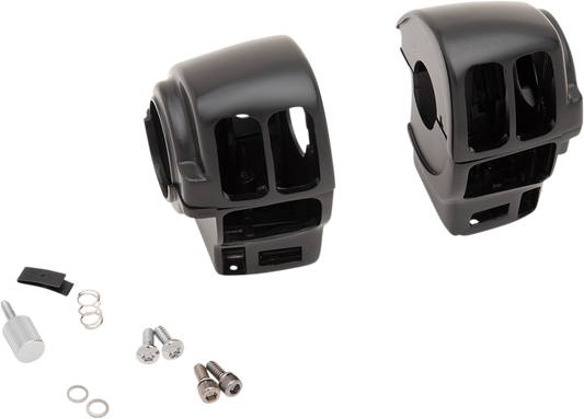 Drag Specialties Black Handlebar Switch Housing Kit 08-13 Harley Touring FLHX