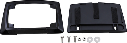 Ciro Black Rear Multi Fit Universal Motorcycle License Plate Frame for Harley