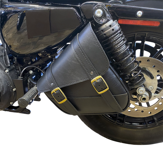 Willie & Max Motorcycle Black Swing Arm Saddlebag 1957-2021 Harley Sportster