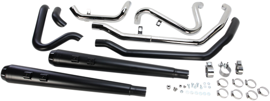 Bassani Black True Dual Down Under Exhaust for 09-16 Harley Touring FLHX FLHR