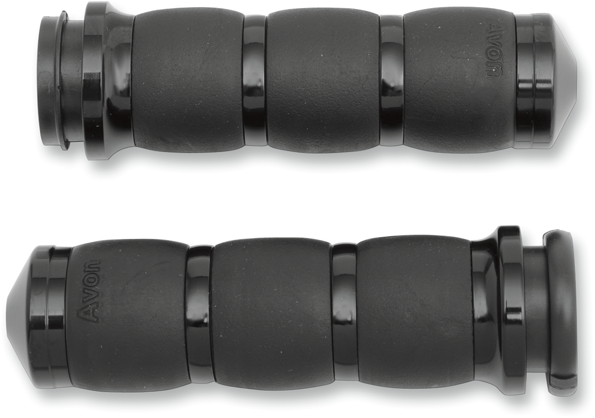 Avon Black Air Velvet TBW 3 Ring Hand Grips 2008-2024 Harley Davidson