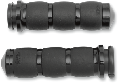 Avon Black Air Velvet TBW 3 Ring Hand Grips 2008-2024 Harley Davidson