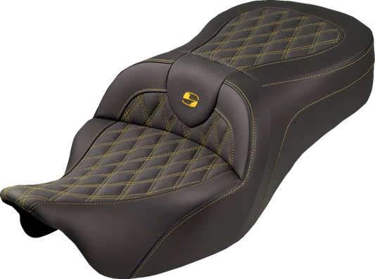 Saddlemen Roadsofa King Gold Lattice Gel Seat fits 2008-2025 Harley Touring