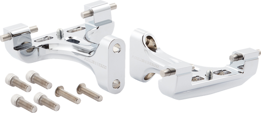 Arlen Ness Forged Chrome Passenger Floorboard Mounts for 1993-23 Harley Touring