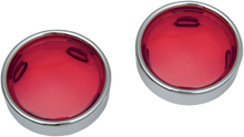 Drag Specialties Rear Bullet Turn Signal Red Lens & Bezels for Harley Davidson