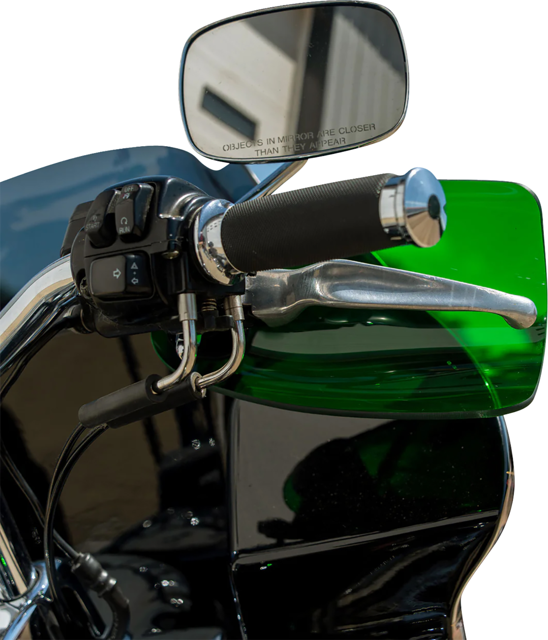 Klock Werks Flare Green Hand Guards fits 1982-2025 Harley Davidson Cable Clutch