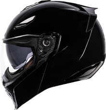 Icon Threshold Solid Gloss Black Modular Full Face Adult Motorcycle Helmet