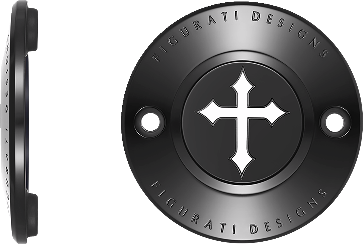 Figurati Designs Cross Black Timing Cover for 2017-2023 Harley Davidson M8