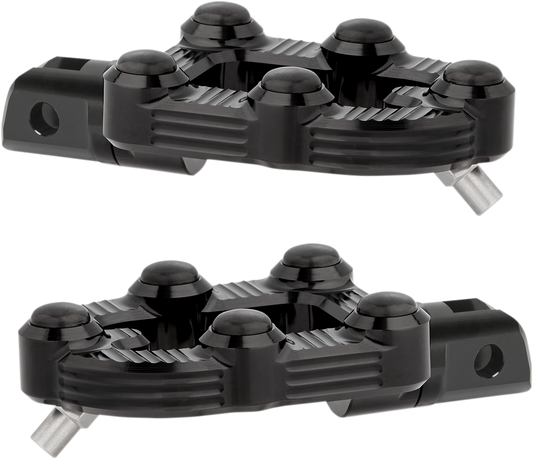 Arlen Ness Black MX Billet Aluminum Rubber Driver Footpegs for Harley Indian