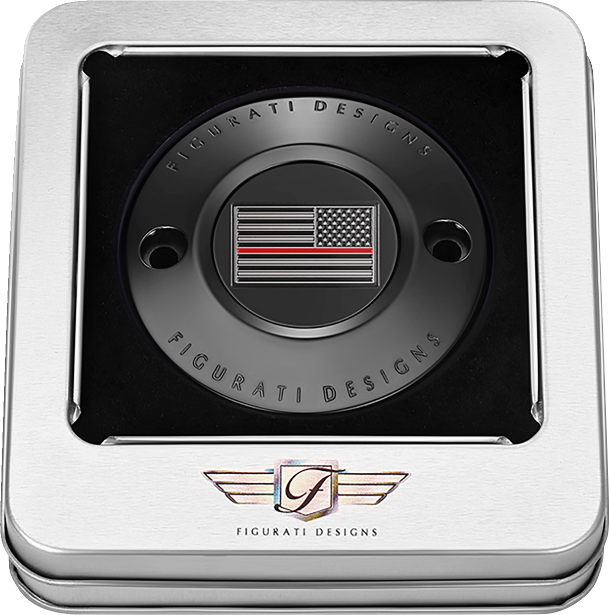 Figurati Designs Red Line Flag Black Timing Points Cover for 2017-2023 Harley M8