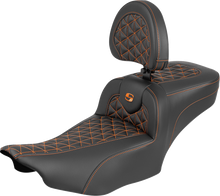 Saddlemen Roadsofa Orange Grip Extended Seat Backrest for 2023-25 Harley Touring