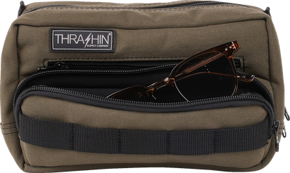 Thrashin Supply Green Motorcycle Handlebar Storage Bag Plus for Harley THB-0010