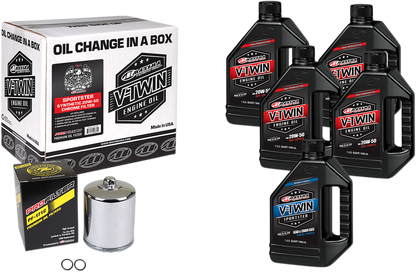 Maxima Quick Oil Change Kit & Chrome Filter for 1984-2022 Harley Touring Softail