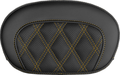 Saddlemen Mini Contour Gold Lattice Stitch Sissy Bar Backrest Pad for Harley