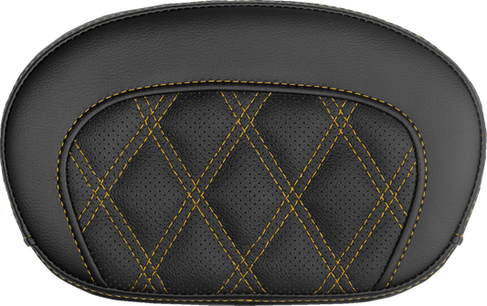 Saddlemen Mini Contour Gold Lattice Stitch Sissy Bar Backrest Pad for Harley