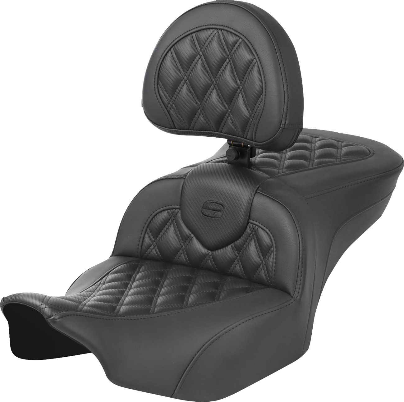 Saddlemen Roadsofa Carbon Lattice Gel Seat w/ Backrest 2023-2025 Harley Touring