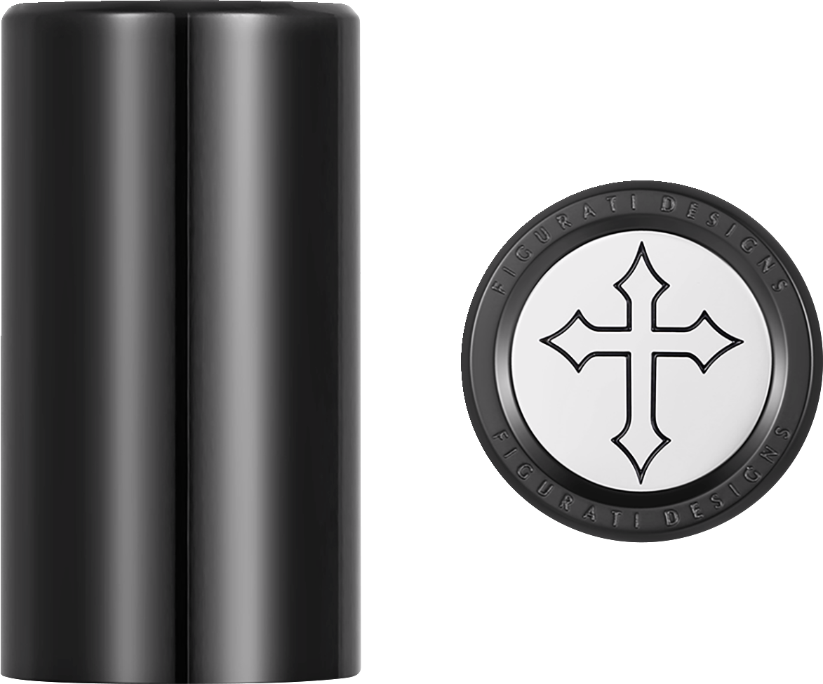 Figurati Designs Cross Black Long Magnetic Docking Hardware Covers for Harley