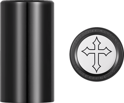 Figurati Designs Cross Black Long Magnetic Docking Hardware Covers for Harley