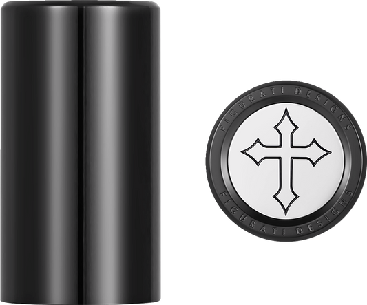 Figurati Designs Cross Black Long Magnetic Docking Hardware Covers for Harley