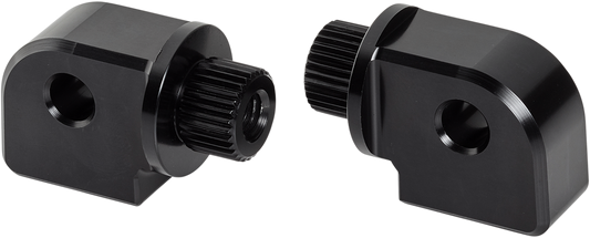 Arlen Ness Black Splined Motorcycle Footpeg Mounts 2015-2020 Indian Scout Models
