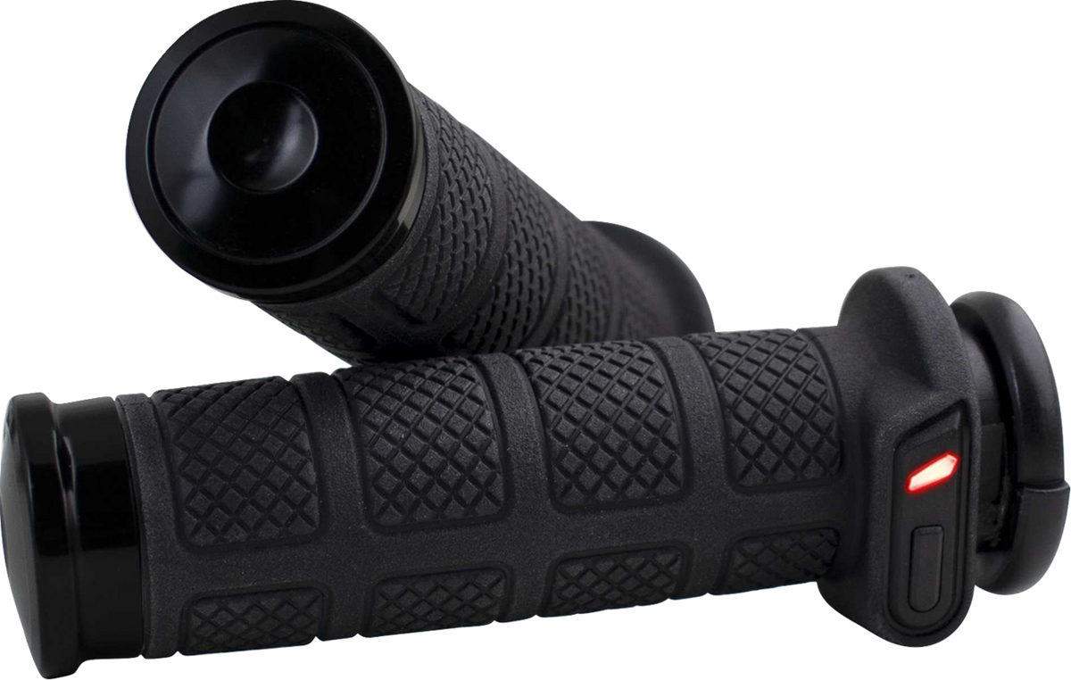 Koso Titan II Black 1" Heated Cable Handlebar Grips for 1984-2022 Harley Models