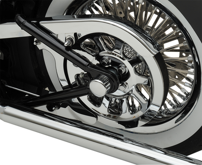 Drag Specialties Chrome Rear Axle Caps Covers 2008-2017 Harley FXD FXST FLST