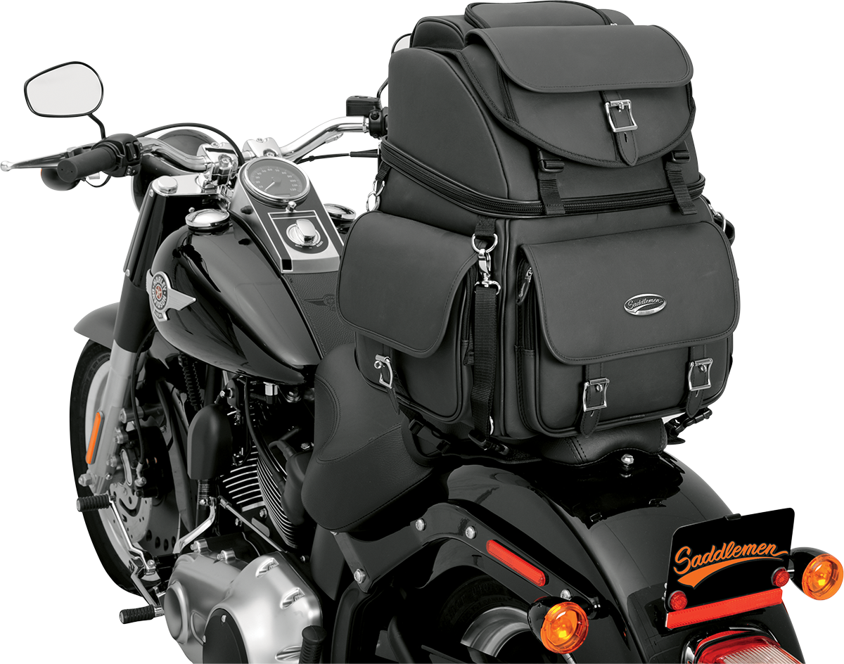Saddlemen BR3400EX Motorcycle Back Seat Sissy Bar Bag Luggage for Harley Indian