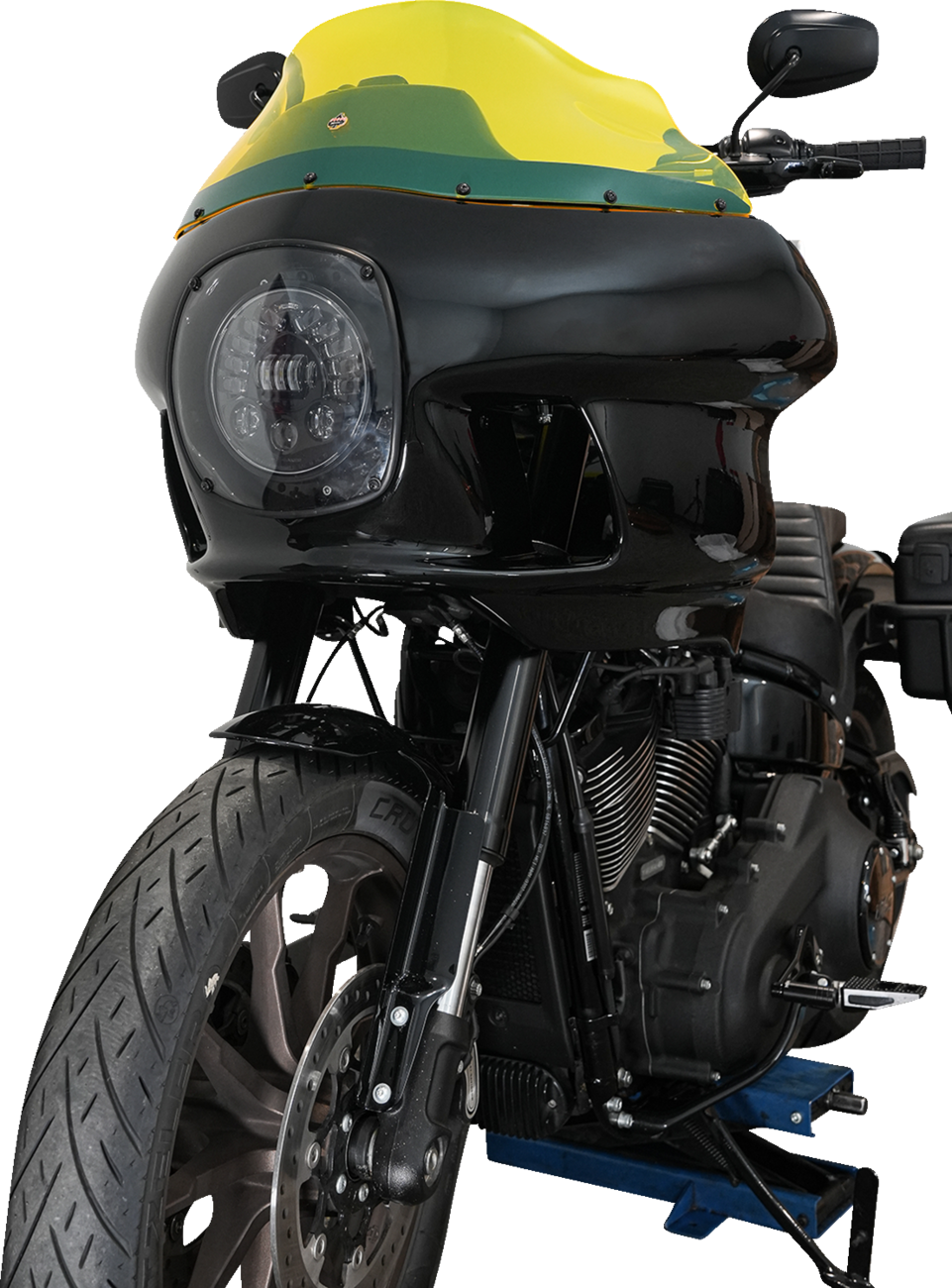 Klock Werks Kolor Flare 9" Yellow Ice Windshield fits Harley FXRP Style Fairing