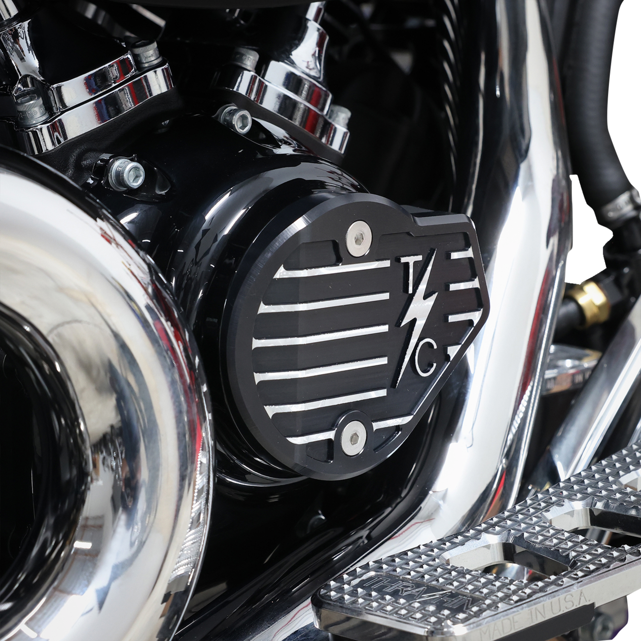 Thrashin Supply Finned Black Cam Cover for 2023-2024 Harley Touring TSC-3029-4