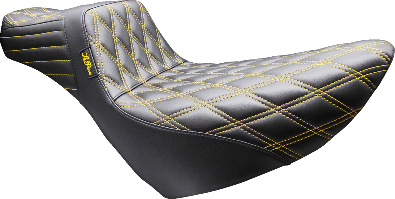 Le Pera Tailwhip Gold Diamond Daddy Long Legs Seat for 2018-26 Harley Low Rider