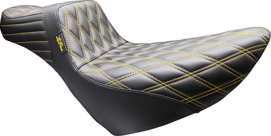 Le Pera Tailwhip Gold Diamond Daddy Long Legs Seat for 2018-26 Harley Low Rider