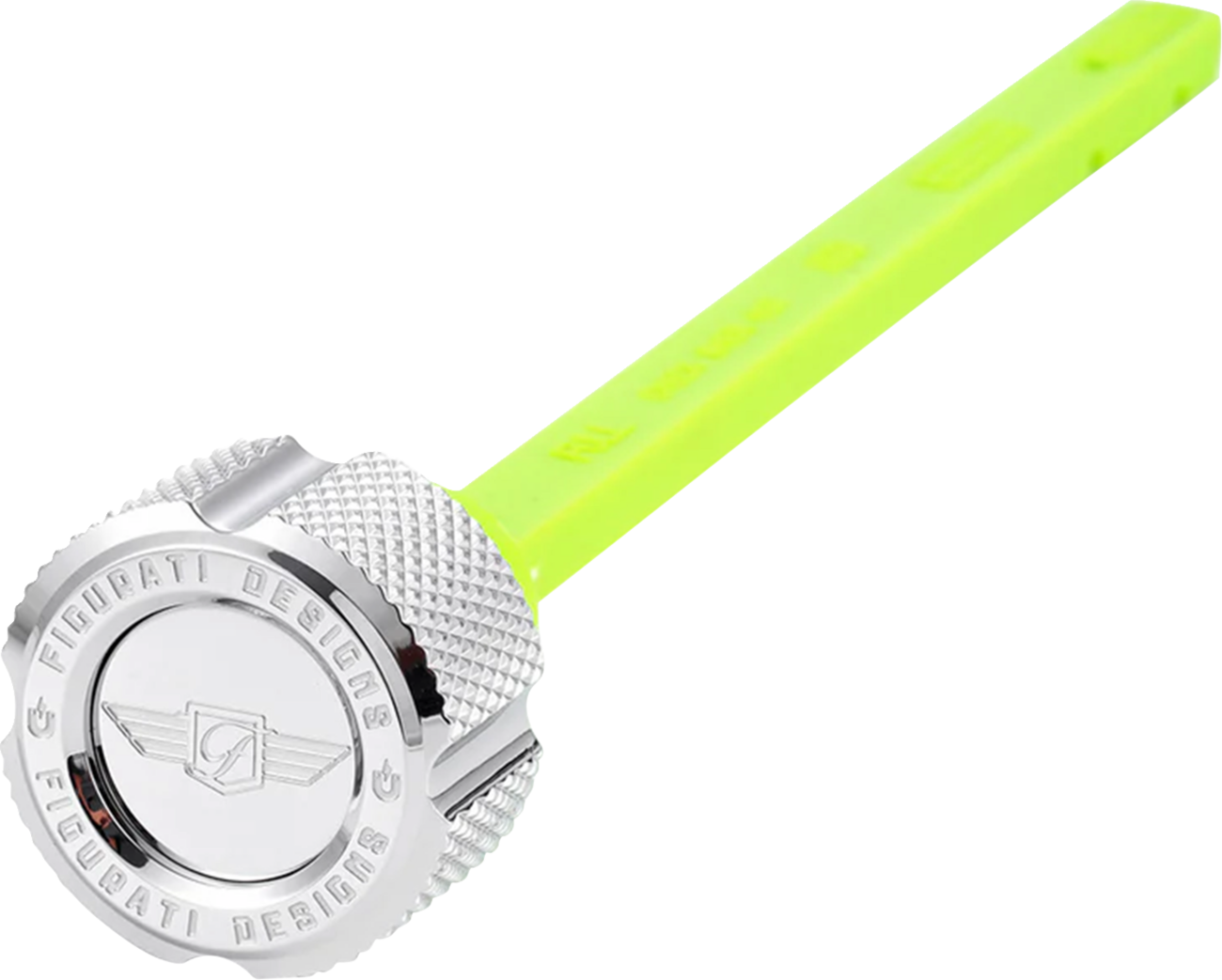 Figurati Silver Knurled Magnetic Engine Oil Dipstick for 2014-2017 Indian Chief