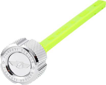 Figurati Silver Knurled Magnetic Engine Oil Dipstick for 2014-2017 Indian Chief