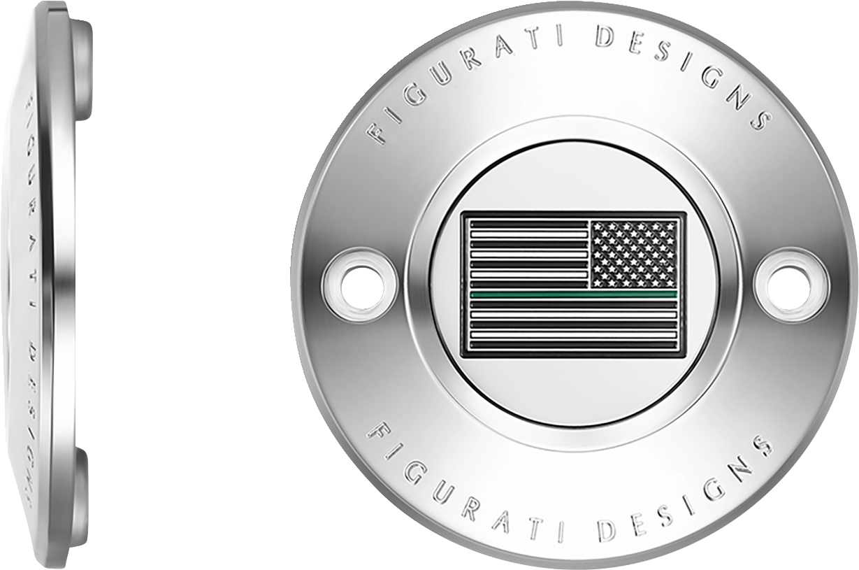 Figurati Designs Green Line Flag Timing Points Cover for 2017-2023 Harley M8