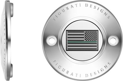 Figurati Designs Green Line Flag Timing Points Cover for 2017-2023 Harley M8