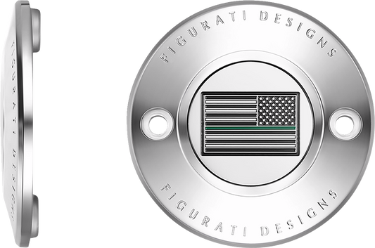 Figurati Designs Green Line Flag Timing Points Cover for 2017-2023 Harley M8
