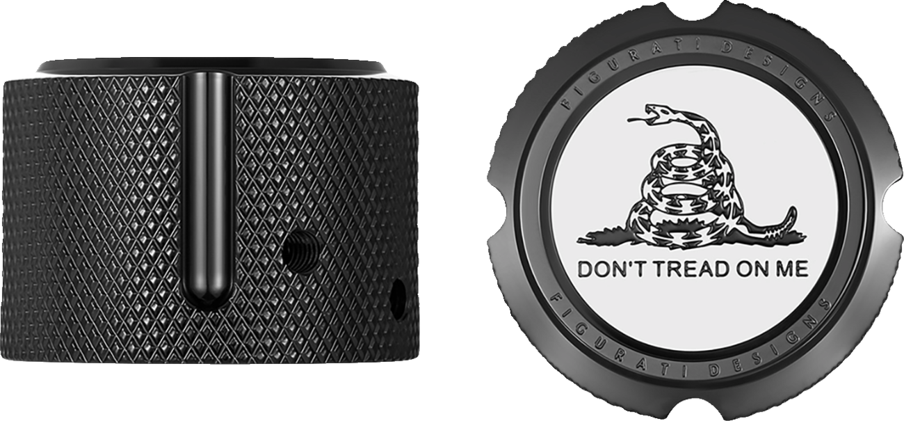 Figurati Designs Don't Tread Front Axle Nut Black Covers for 2002-2022 Harley
