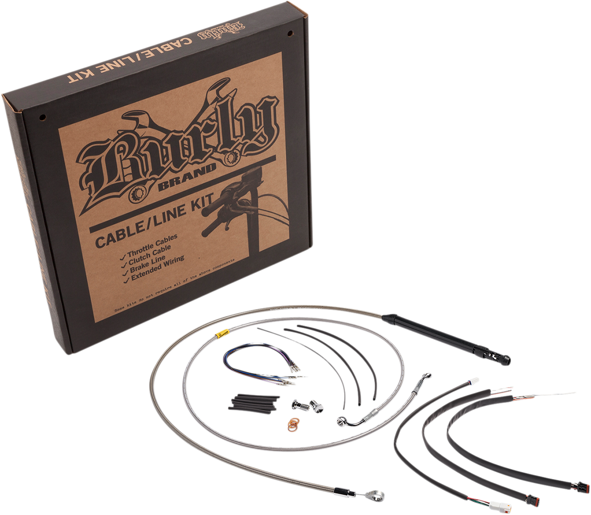 Burly Brand 14" Non ABS Ape Hanger Handlebar Cable Kit 18-21 Harley Softail Slim