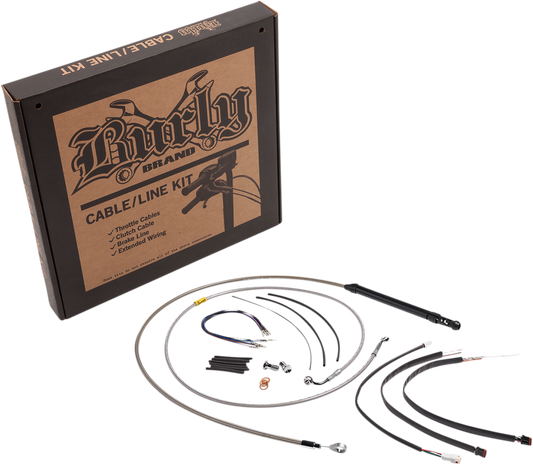 Burly Brand 14" Non ABS Ape Hanger Handlebar Cable Kit 18-21 Harley Softail Slim