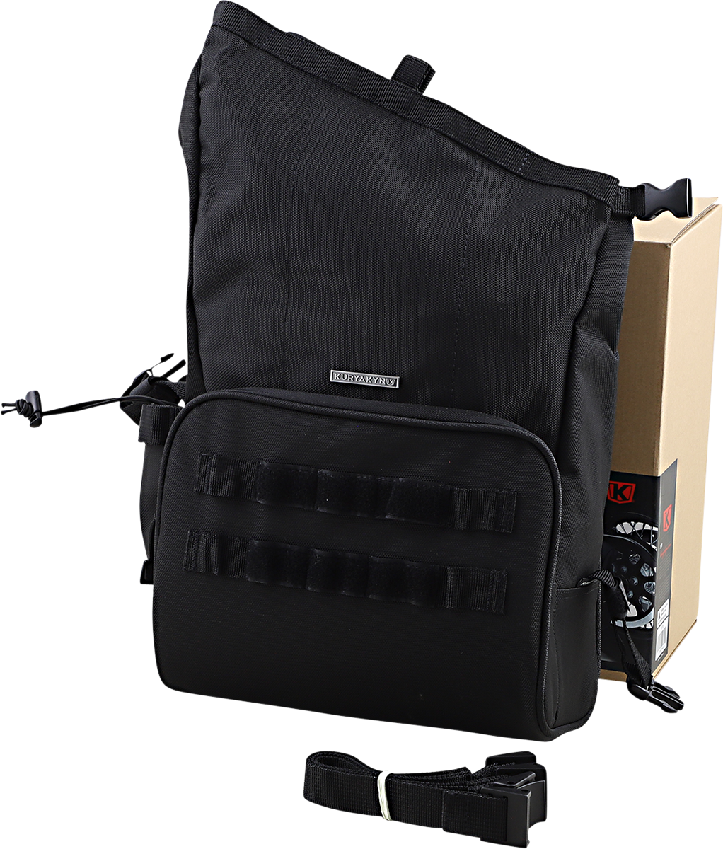 Kuryakyn 5170 Hoodrat Universal Textile Slant Motorcycle Black Swing Arm Bag