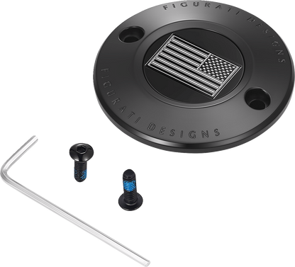 Figurati Designs Skull American Flag Timing Points Cover for 2017-2023 Harley M8