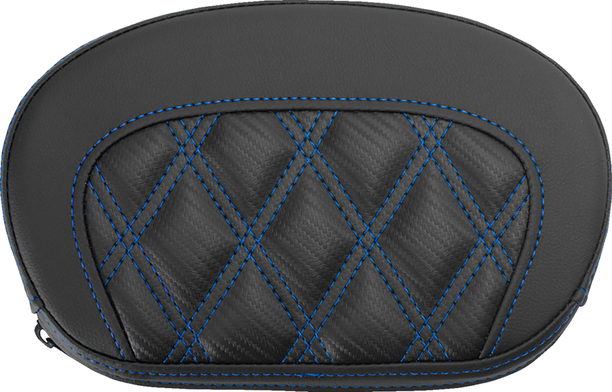 Saddlemen Mini Contour Blue Carbon Lattice Stitch Sissy Bar Pad for Harley
