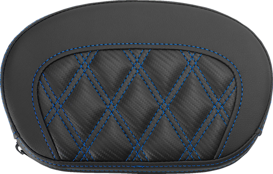 Saddlemen Mini Contour Blue Carbon Lattice Stitch Sissy Bar Pad for Harley