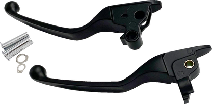 Drag Specialties Narrow Black Lever Set fits 2008-2013 Harley Touring FLHT FLHR