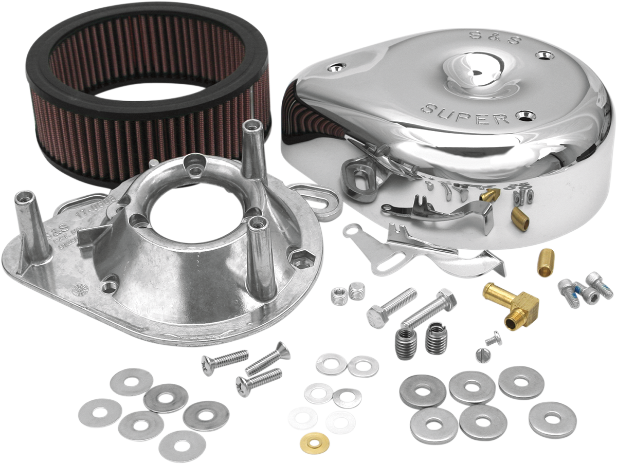 S&S Cycle Chrome E&G Tear Drop Air Cleaner Kit 1984-1992 Harley Touring Softail
