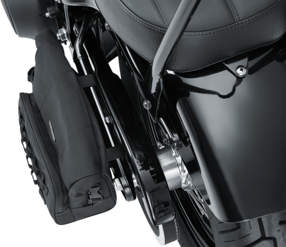 Kuryakyn 5170 Hoodrat Universal Textile Slant Motorcycle Black Swing Arm Bag