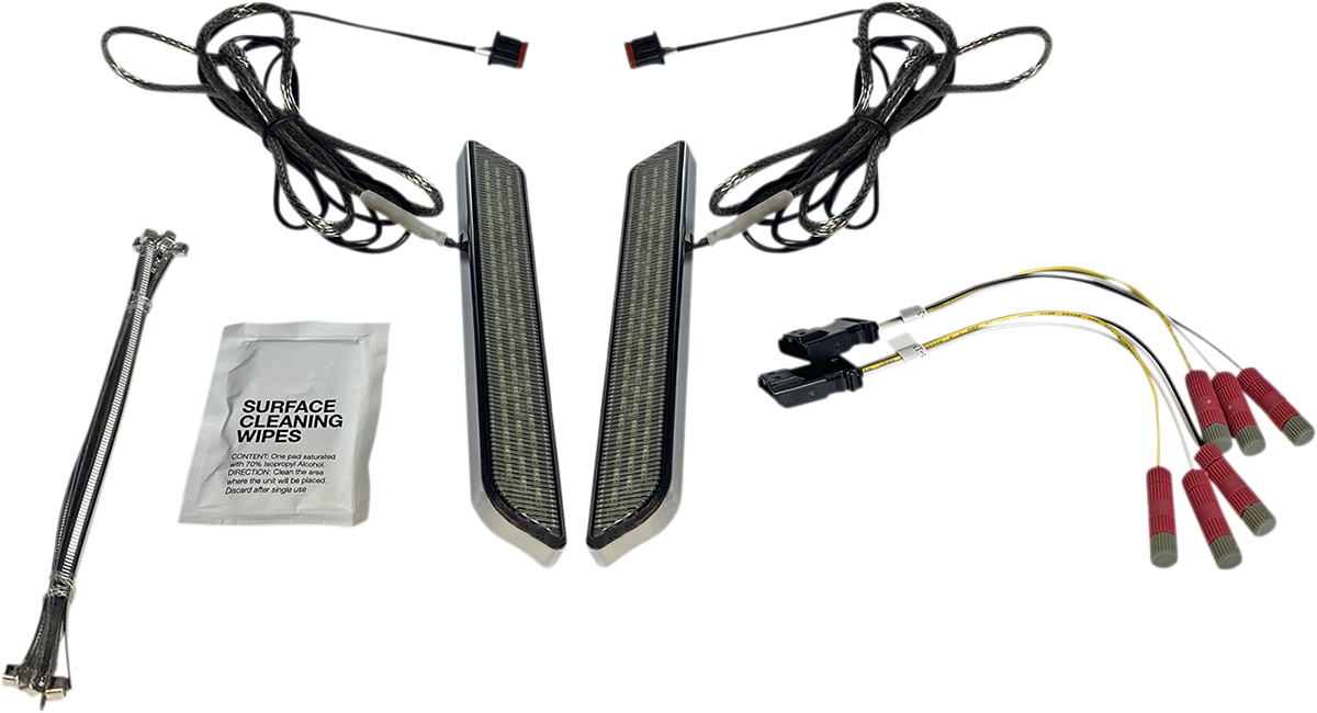 Custom Dynamics Chrome LED Front Fork Leg Reflector Lights 2014-2025 Harley