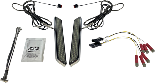 Custom Dynamics Chrome LED Front Fork Leg Reflector Lights 2014-2025 Harley
