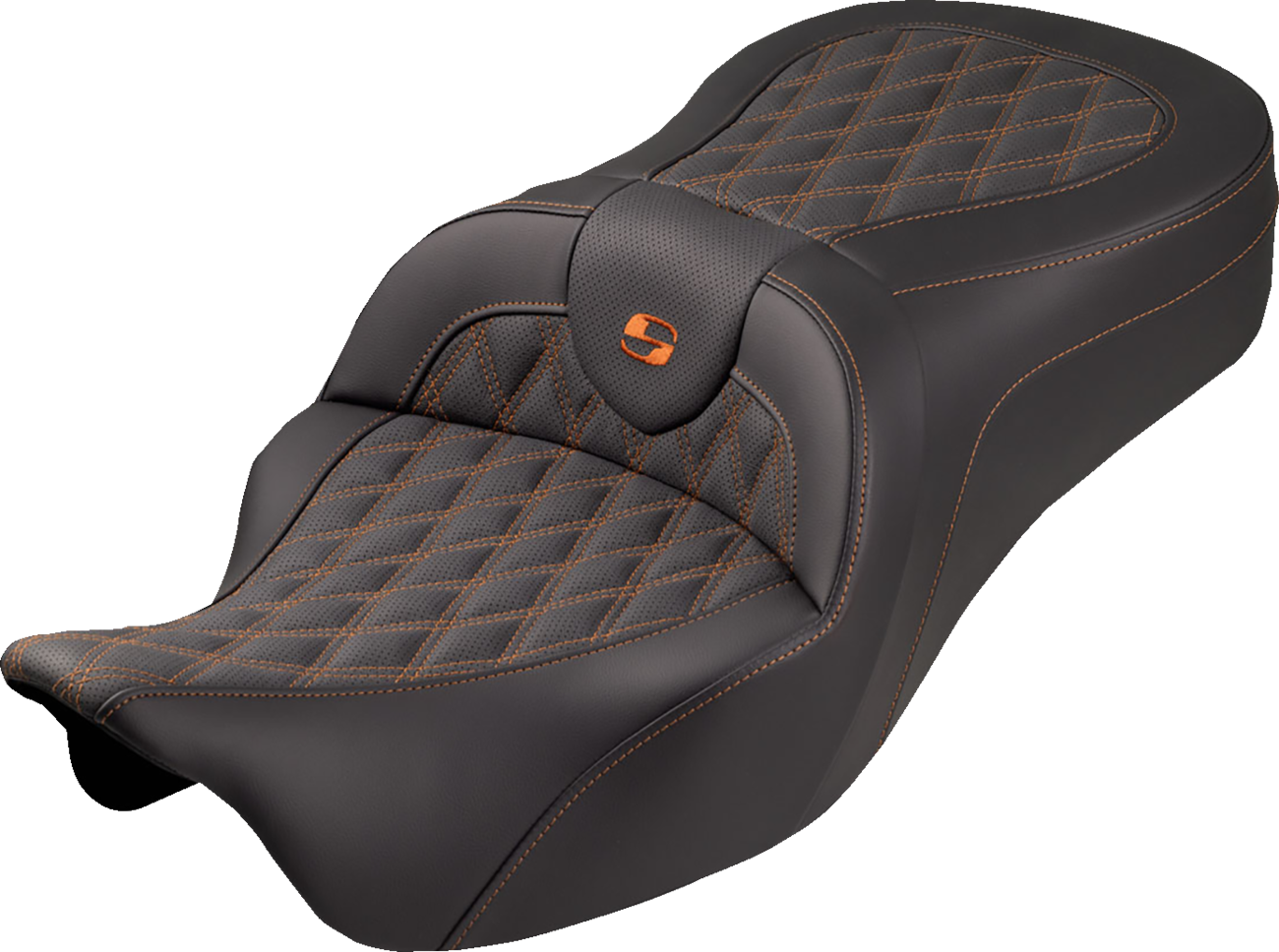 Saddlemen Roadsofa King Orange Lattice Gel Seat fits 2008-2025 Harley Touring